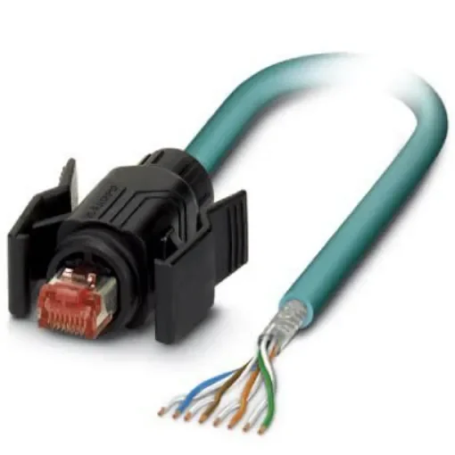 Phoenix Contact, 5m Cat5, Blue RJ45 to Male Unterminated, Shielded Shielded, Terminated - 1407754 product image