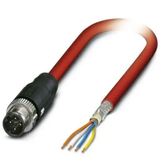 Phoenix Contact, 5m Cat5, Red M12 to Male Unterminated, Shielded Shielded, Terminated - 1411506 product image