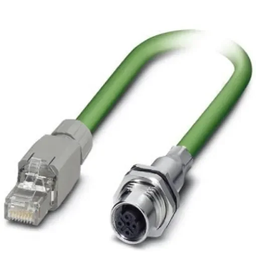Phoenix Contact, 5m Cat5e, Green M12 to Female RJ45 Male, Shielded Shielded, Terminated - 1416212 product image