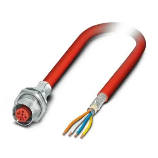 Phoenix Contact, 5m Cat5, Red M12 to Female Unterminated, Shielded Shielded, Terminated - 1419154 product image