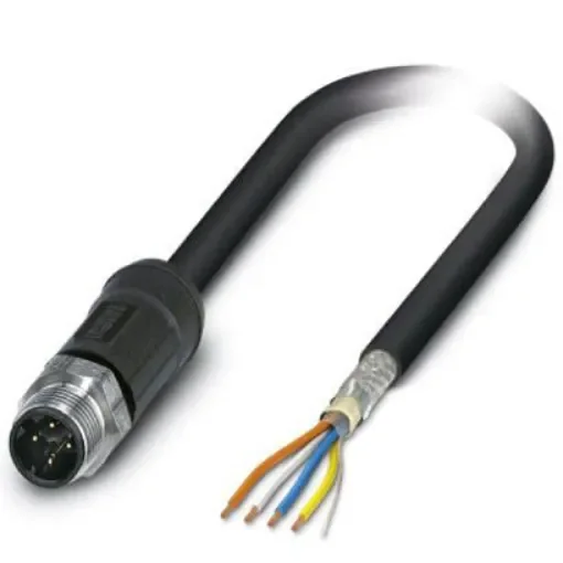 Phoenix Contact, 5m Cat5, Black M12 to Male Unterminated, Shielded Shielded, Terminated - 1454215 product image