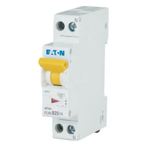 PLN6 PLN6 MCB, 1P, 25A Curve B, 230V AC, 6 kA Breaking Capacity - 263274 PLN6-B25/1N-DE product image