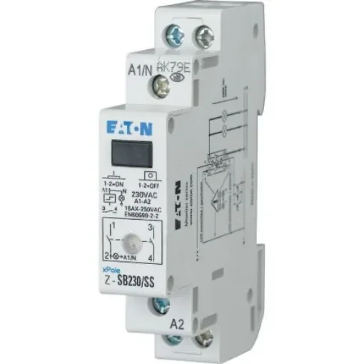 DIN Rail Impulse Relay, 24V ac Coil, 16A Switching Current, DPST - 265302 Z-SB24/SS product image
