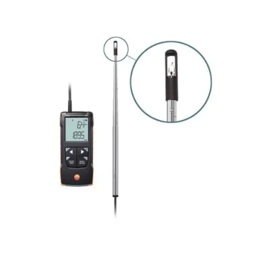 Testo 425 Telescopic Vane Anemometer, 30m/s Max, Measures Air Velocity, Temperature, Volume Flow - 0563 0425 product image
