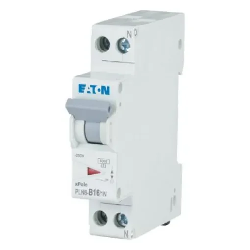 PLN6 PLN6 MCB, 1P, 16A Curve B, 230V AC, 6 kA Breaking Capacity - 263272 PLN6-B16/1N-DE product image