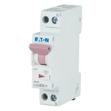 PLN6 PLN6 MCB, 1P, 32A Curve B, 230V AC, 6 kA Breaking Capacity - 263275 PLN6-B32/1N-DE product image