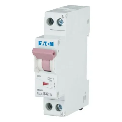 PLN6 PLN6 MCB, 1P, 32A Curve B, 230V AC, 6 kA Breaking Capacity - 263275 PLN6-B32/1N-DE product image