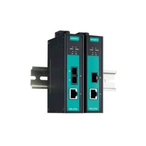 MOXA 10/100T, RJ45 Ethernet Media Converter, Single Mode, 10/100/1000Mbit/s, Full Duplex 0.55km - IMC-21GA-T product image