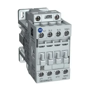 Allen Bradley 100-E12QJ10 100-E Contactors Contactor, 24 V dc Coil, 3-Pole, 12 A, 1NO product image