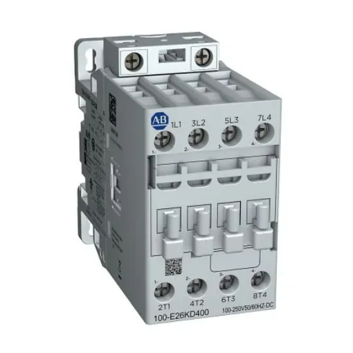 Allen Bradley 100-E26 100-E Contactors Contactor, 100 to 250 V ac Coil, 4-Pole, 45 A, 2NC/2NO - 100-E26KD200 product image