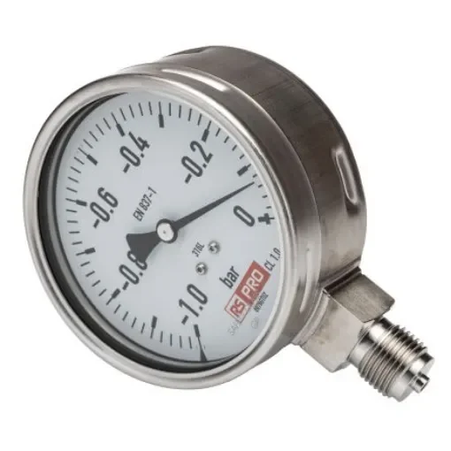 RS PRO G 1/2 Analogue Pressure Gauge 0bar Bottom Entry 100mm Outside Diameter - 2578381 product image