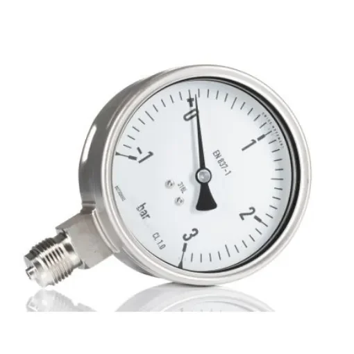RS PRO G 1/2 Analogue Pressure Gauge 3bar Bottom Entry 100mm Outside Diameter - 2582324 product image