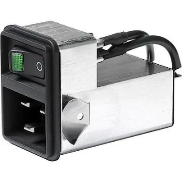 Schurter Plug IEC Filter 2 Pole 3-136-814, Quick Connect Terminals 6.3 x 0.8 mm None Fuse product image