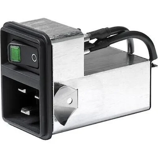 Schurter Plug IEC Filter 2 Pole 3-136-814, Quick Connect Terminals 6.3 x 0.8 mm None Fuse product image