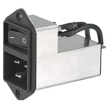 Schurter Plug IEC Filter 2 Pole 3-136-815, Quick Connect Terminals 6.3 x 0.8 mm None Fuse product image