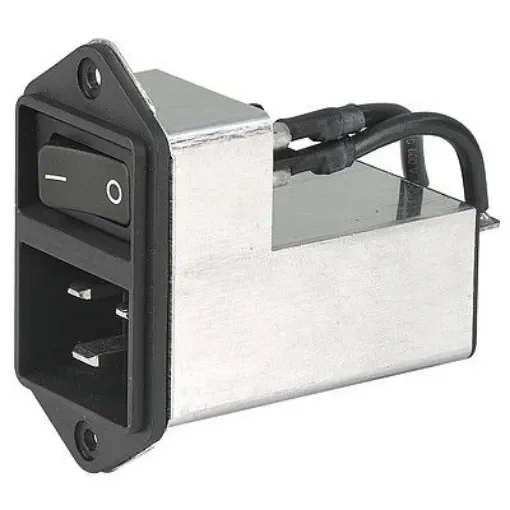 Schurter Plug IEC Filter 2 Pole 3-136-815, Quick Connect Terminals 6.3 x 0.8 mm None Fuse product image