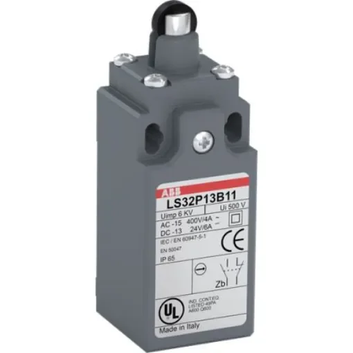 ABB Roller Plunger Limit Switch, 1NO/1NC, IP65, Fibreglass Plastic Housing, 400V ac ac Max - 1SBV010213R1211 product image