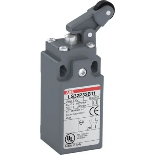 ABB Roller Lever Limit Switch, 1NO/1NC, IP65, Plastic Housing, 400V ac ac Max - 1SBV012232R1211 product image