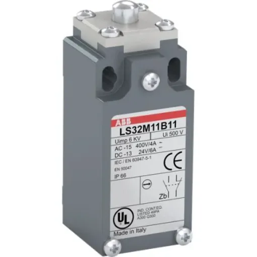 ABB Roller Lever Limit Switch, 1NO/1NC, IP66, Zinc Alloy Housing, 400V ac ac Max - 1SBV013811R1211 product image