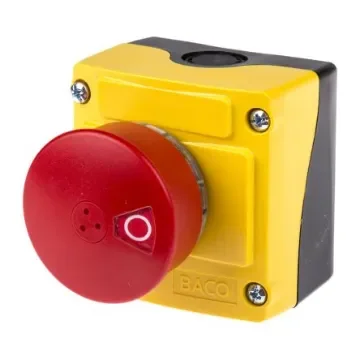BACO LBX1 Series Pull Release Emergency Stop Push Button, Surface Mount, 2NC, IP66 - LBX13102 product image