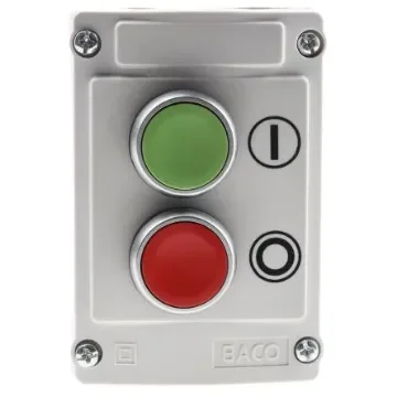 BACO Spring Return Control Station Switch - SPDT, Plastic, Green, Red, IP66 - LBX20120 product image