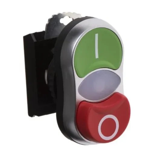 BACO Green, Red Illuminated Spring Return Push Button Head, 22mm Cutout, IP66 - L61QK21 product image