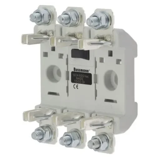 160A Fuse Holder for 51.6 x 97 x 120mm Fuse, 3P, 690V ac - TD00-DI Triple Integral Base NH00 CE product image