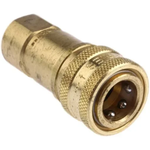 Parker Brass Female Hydraulic Quick Connect Coupling, G 1/4 Female - BH2-60-BSPP product image