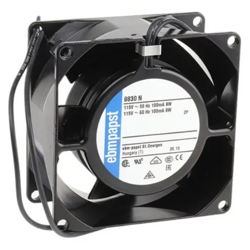 ebm-papst 8000 N Series Axial Fan, 115 V ac, AC Operation, 36m³/h, 8W, 70mA Max, 80 x 80 x 38mm - 8830N product image
