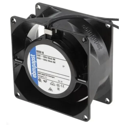 ebm-papst 8000 N Series Axial Fan, 230 V ac, AC Operation, 30m³/h, 9W, 39mA Max, 80 x 80 x 38mm - 8880N product image