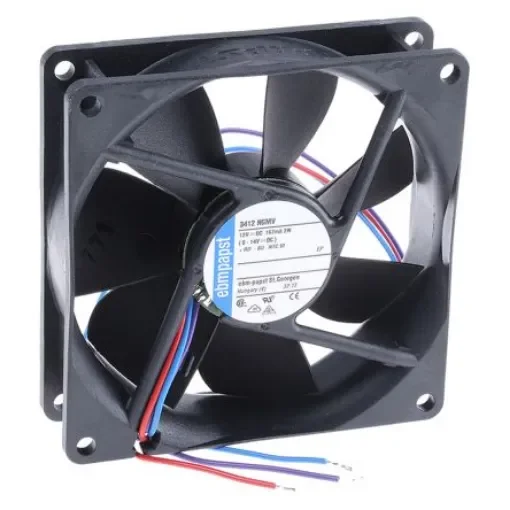ebm-papst 3400 N Series Axial Fan, 12 V dc, DC Operation, 72m³/h, 2W, 166mA Max, 92 x 92 x 25mm - 3412NGMV product image