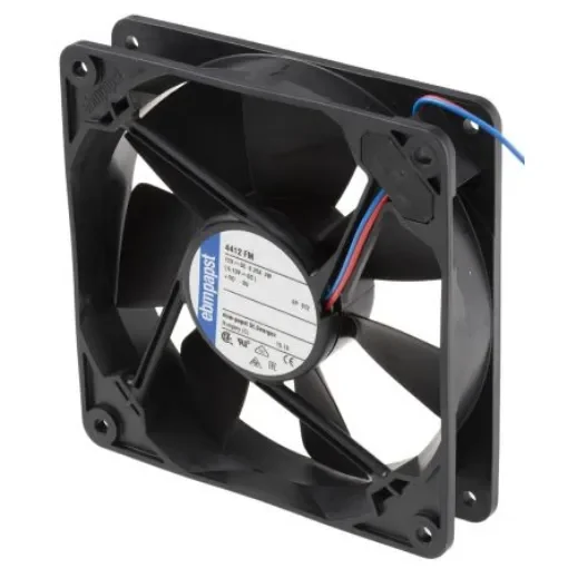 ebm-papst 4400 F Series Axial Fan, 12 V dc, DC Operation, 140m³/h, 3.2W, 267mA Max, 119 x 119 x 25mm - 4412FM product image