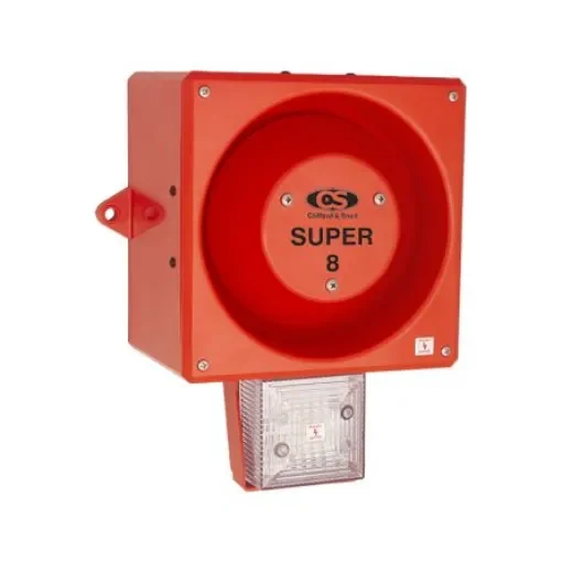 Clifford & Snell YL80 Hi Vis Series Clear Sounder Beacon, 24 V dc, IP66, Wall or Bulkhead, 120dB at 1 Metre - 245375 product image