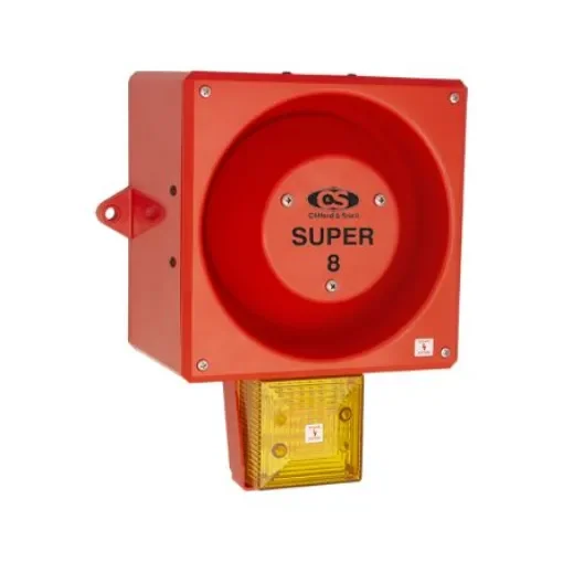 Clifford & Snell YL80 Hi Vis Series Yellow Sounder Beacon, 24 V dc, IP66, Wall or Bulkhead, 120dB at 1 Metre - 245376 product image
