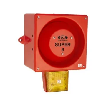 Clifford & Snell YL80 Hi Vis Series Yellow Sounder Beacon, 115 V ac, IP66, Wall or Bulkhead, 120dB at 1 Metre - 245392 product image