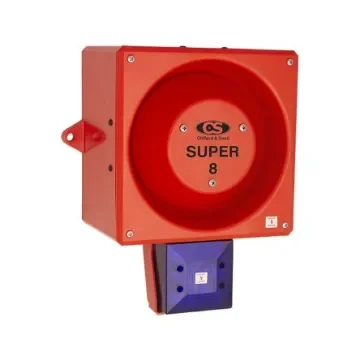 Clifford & Snell YL80 Hi Vis Series Blue Sounder Beacon, 230 V ac, IP66, Wall or Bulkhead, 120dB at 1 Metre - 245398 product image