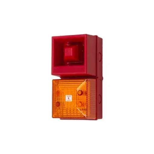 Clifford & Snell YL40 Series Amber Sounder Beacon, 48 V dc, IP65, Bulkhead, Flat Wall, 108dB at 1 Metre - 245188 product image