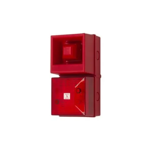 Clifford & Snell YL40 Series Red Sounder Beacon, 48 V dc, IP65, Bulkhead, Flat Wall, 108dB at 1 Metre - 245189 product image