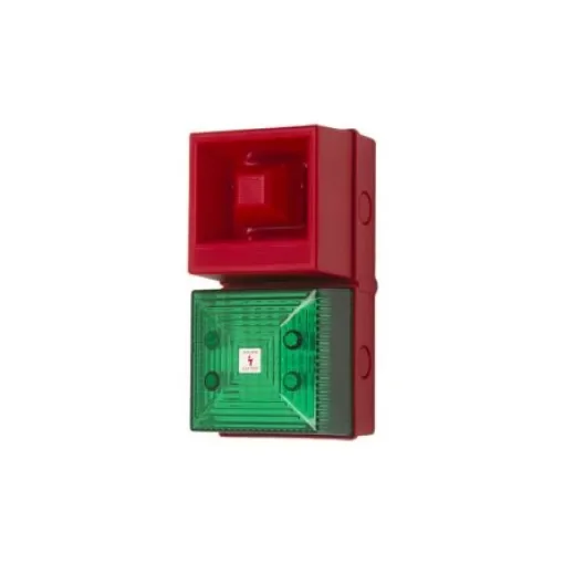 Clifford & Snell YL40 Series Green Sounder Beacon, 48 V dc, IP65, Bulkhead, Flat Wall, 108dB at 1 Metre - 245190 product image
