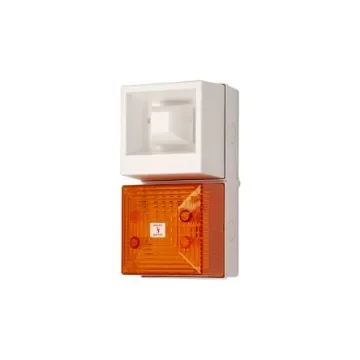 Clifford & Snell YL40 Series Amber Sounder Beacon, 48 V dc, IP65, Bulkhead, Flat Wall, 108dB at 1 Metre - 245238 product image
