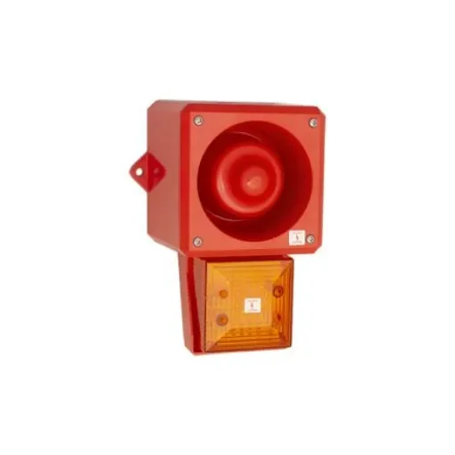 Clifford & Snell YL50 Hi Vis Series Amber Sounder Beacon, 24 V dc, IP66, Bulkhead, Flat Wall, 112dB at 1 Metre - 245312 product image