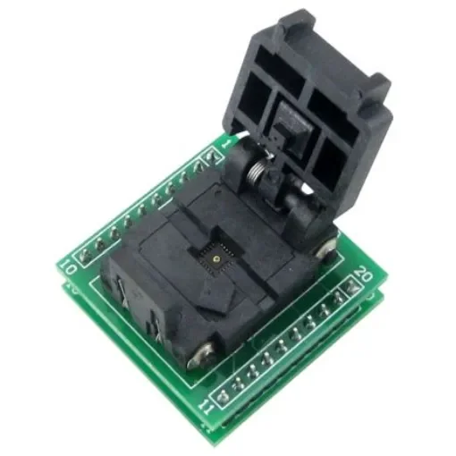 Seeit 0.5mm Pitch IC Socket Adapter, 20 Pin Female QFN to 20 Pin Male DIP - ADA-QFN20 product image