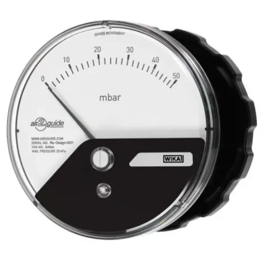 WIKA G 1/8 Analogue Differential Pressure Gauge 600Pa Back Entry 110mm Outside Diameter - 48779933 product image
