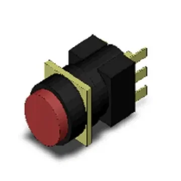 Omron A16 Series Push Button Switch, Momentary, Panel Mount, SPDT, Red LED, 30V dc, IP65 - A165-TRM-1 product image