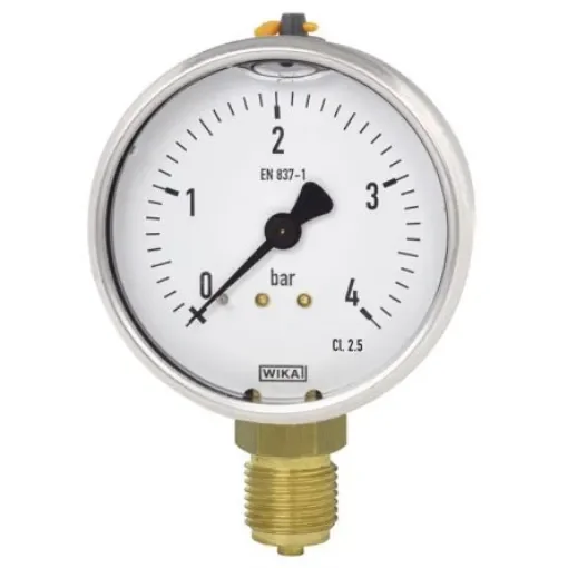 WIKA NPT 1/2 Analogue Pressure Gauge 10bar Bottom Entry 100mm Outside Diameter - 48770608 product image