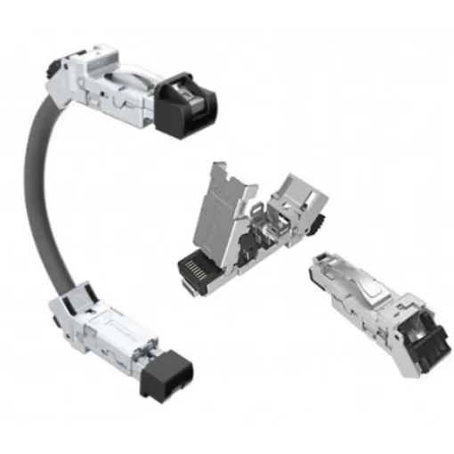 Amphenol Communications Solutions, 1m Cat6a, Black RJ45 to Male ix Industrial Male, Terminated Thermoplastic Sheath - DRPC51A009A40 product image