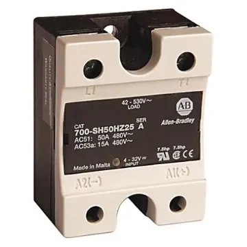 Allen Bradley 700-SH Series Solid State Relay, 50 A Load, DIN Rail, Panel Mount, 480 V ac/dc Load, 32 V ac/dc Control - 700-SH50WA25 product image