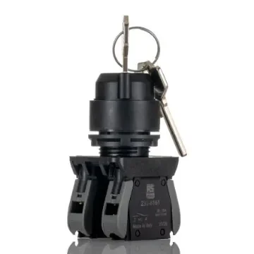 RS PRO Knob Key Switch - (2NO) 30mm Cutout Diameter, Illuminated 3 Positions - 2657662 product image