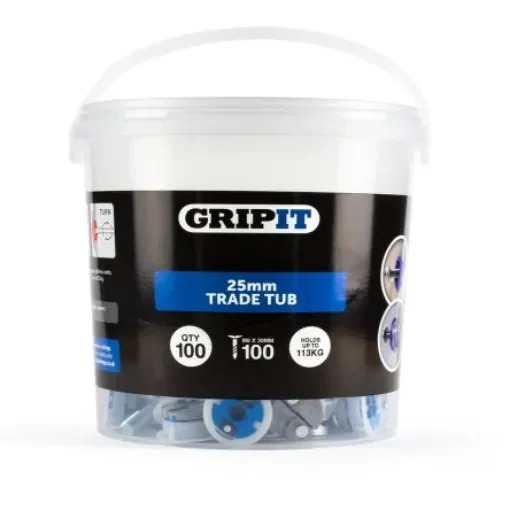 Gripit Blue Plastic, Steel Plasterboard Fixings, 25mm fixing hole diameter - GP25100 product image