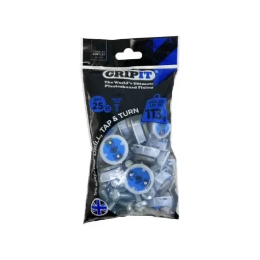 Gripit Blue Plastic, Steel Plasterboard Fixings, 25mm fixing hole diameter - GP2525 product image